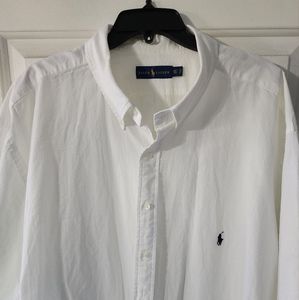Men's Ralph Lauren White Tall short sleeve Spring/Summer Shirt 3XLT